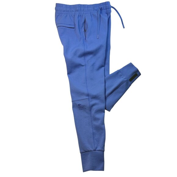 Lacoste Mens Joggers Blue Size 34 Sweatpants Logo Cuffed High-End Loungewear - Picture 11 of 15